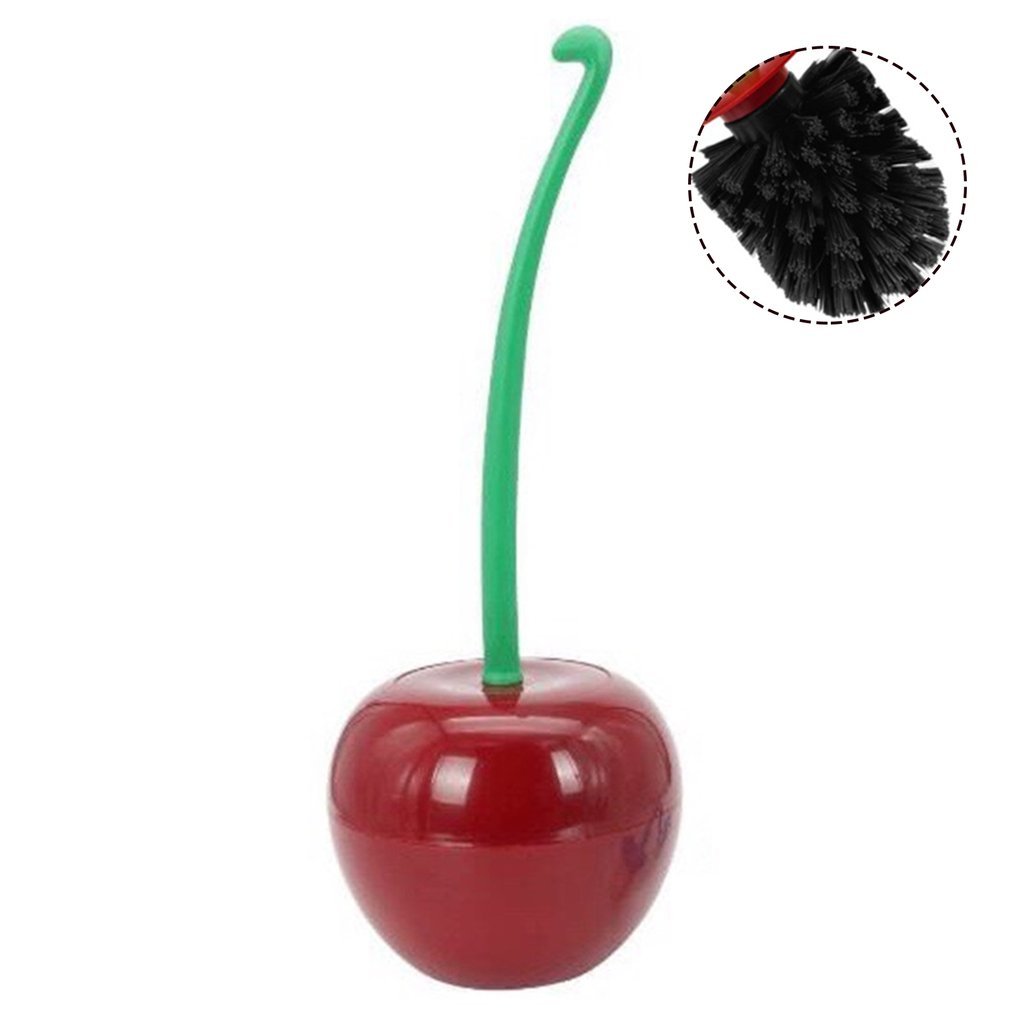 Long Handle Soft Hair Household Toilet Brush Cherry Toilet Brush Kitchen dealsniper-net Burgundy black brush head