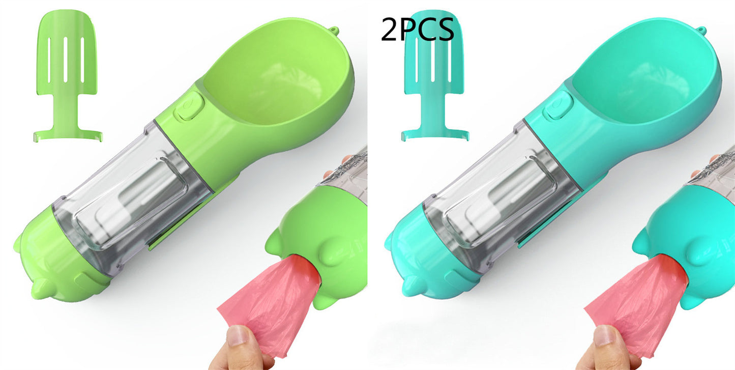 Pet Water Bottle Feeder Bowl Garbage Bag Storage Pets Gym From House Green blue 2pcs 300ml