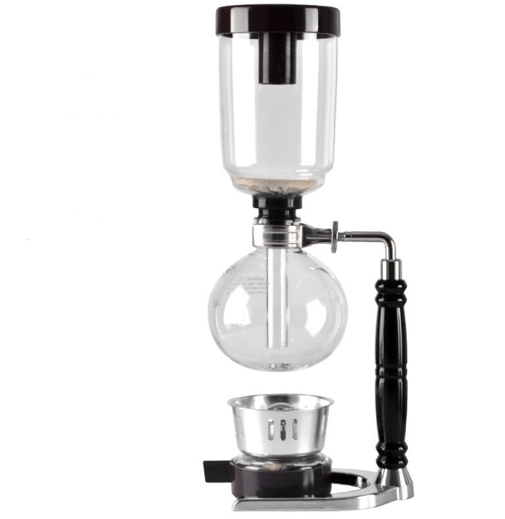 Siphon Coffee Maker Tea Pot Vacuum Coffeemaker Glass Machine Kitchen dealsniper-net Black