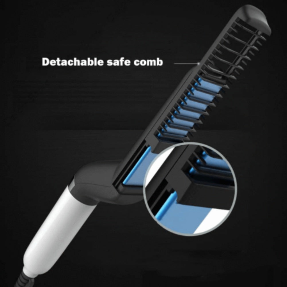 Electric Hair Straightener Brush Men Quick Beard Straightener Men DealSniper.net