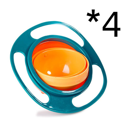 360 Rotate Universal Spill-proof Bowl Dishes kids toys DealSniper.net Green 4pc