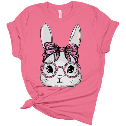 Easter New Flower Cartoon Printed Short Sleeve Rabbit T-shirt Women dealsniper-net Pink 2XL