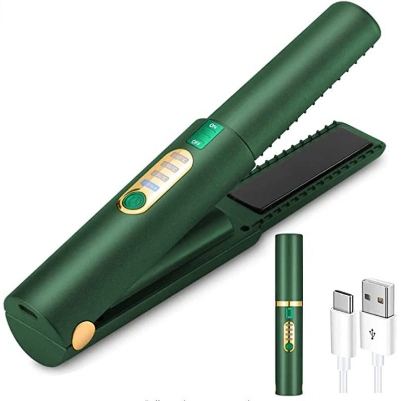 New Arrivals USB Charge Mini Wireless Travel Iron Ceramic Beauty dealsniper-net Green