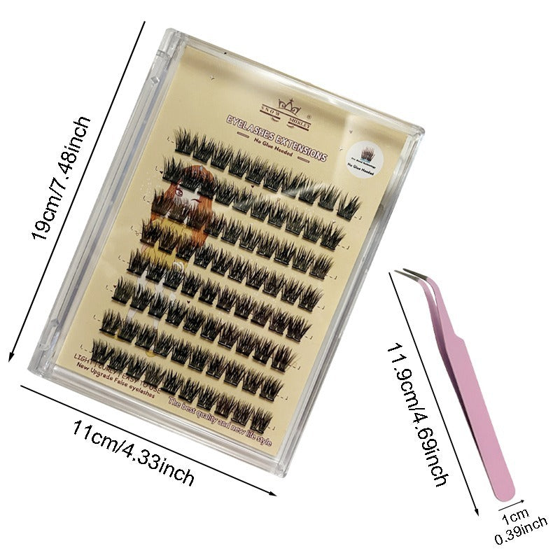 3D Self-adhesive False Eyelashes 8 Rows -Small Tweezer Tool