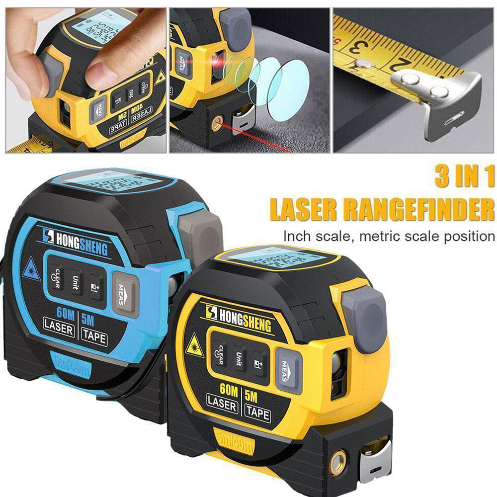 3 In 1 Laser Tape Measure Rangefinder 5m Tape Ruler