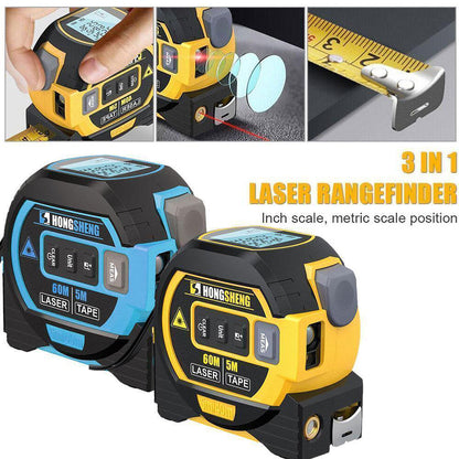 3 In 1 Laser Tape Measure Rangefinder 5m Tape Ruler