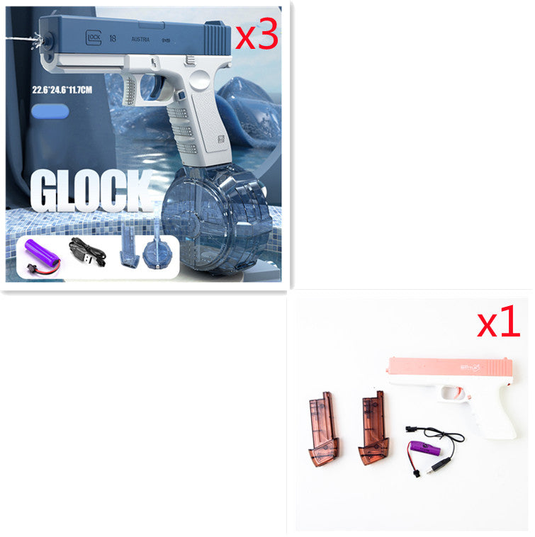Electric Water Toy Gun Spray Blaster Pistol Airsoft Summer Toys Kids DealSniper.net Blue3 Pink1 Drum plate USB