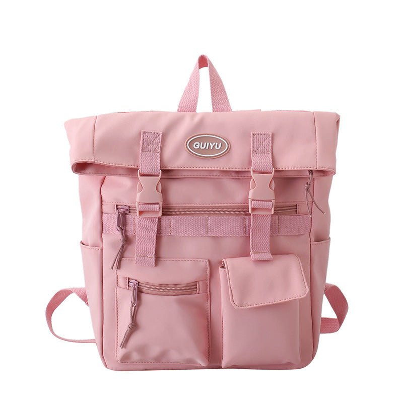 Multi-pocket Backpack Women Fashion Buckle Students School Bags