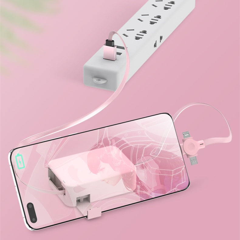 4 In 1 Retractable USB Cable Creative Macaron Type C Micro Cable Gadgets Gym From House