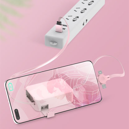 4 In 1 Retractable USB Cable Creative Macaron Type C Micro Cable Gadgets Gym From House