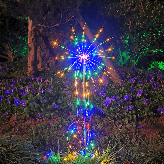 Solar Powered Garden Flowers Firework Lights Outdoor Lights