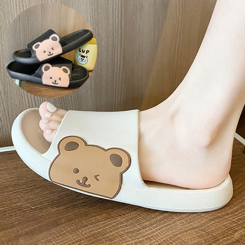 Cute Bear Slippers Summer Beach Shoes Bathroom Slippers Women Gym From House