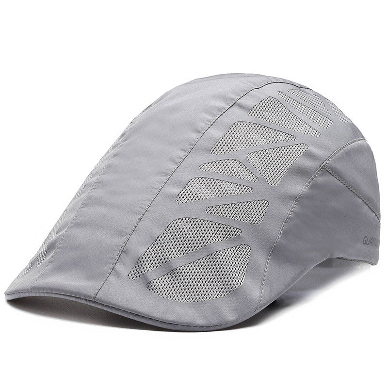 Men Mesh Beret Hat Summer Breathable Quick Dry For Women Newsboy Men dealsniper-net Grey Adjustable