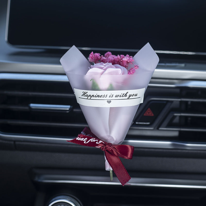 Dried Bouquet Car Aromatherapy Vent Vehicle dealsniper-net Fragrant Pink Roses