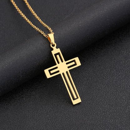Stainless Steel Cross Necklace Jewelry Fashion Jewelry Gym From House Gold3