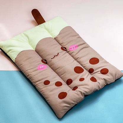 Dog Cooling Mat Pet Beds Cat Rug Ice Silk Pet Self Cooling Pad Pets Gym From House Milk tea pet pad