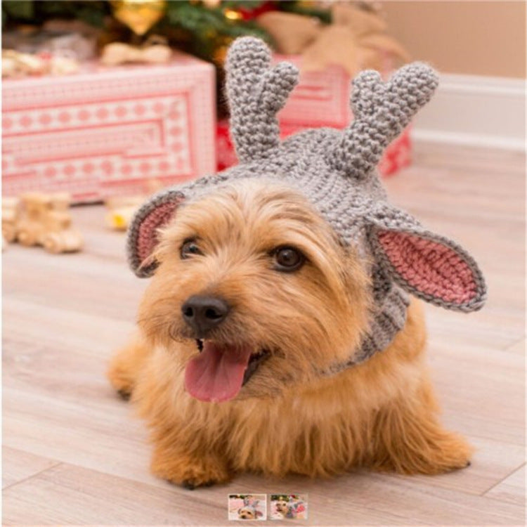 New Pet Hat Cute Style Braid Headgear Spring And Autumn Pets dealsniper-net Gray Small Deer M