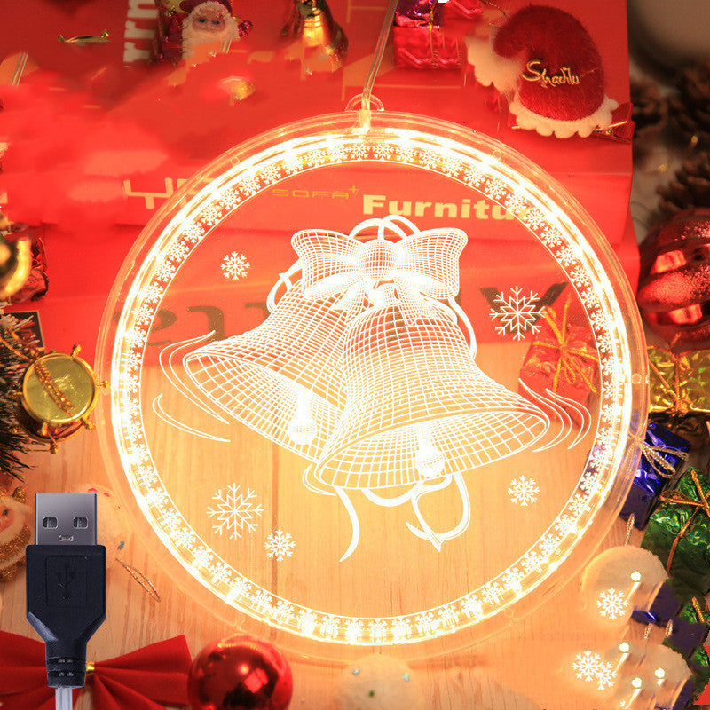 Led String Lamp Single 3d Hanging Lamp Christmas Home Decor Holidays DealSniper.net Bells
