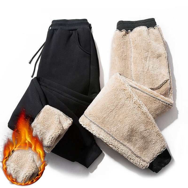 Autumn Winter Pants Men Women Trousers Warm Fleece Drawstring Pants M-5XL Men dealsniper-net