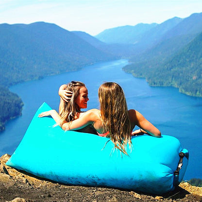 Outdoor Air Sofa Fast Inflatable Laybag Hangout Lounger Beach Air Bed Outdoor dealsniper-net Light blue