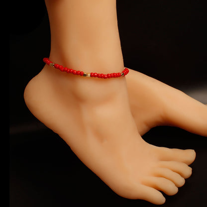 New Golden Rice Bead Beach Anklet Women Jewelry Gym From House