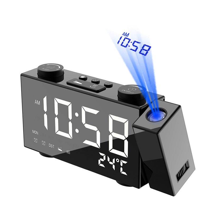 FM Radio Projection Alarm Clock With Digital Display