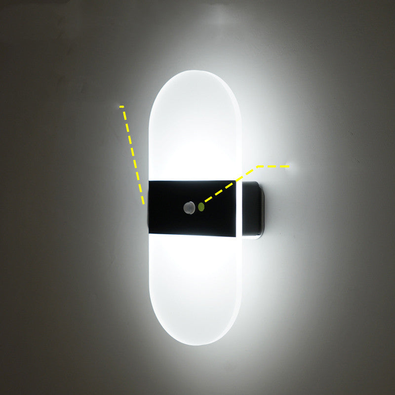 Magnetic Rechargeable Wall Lamp Simple Lamp Home Decor dealsniper-net Black A White light