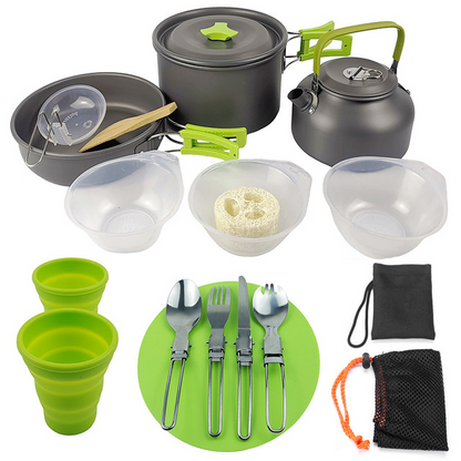 Outdoor Camping Hiking Cookware Tableware Cookware Kitchen DealSniper.net Green
