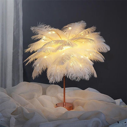 Feather Lamp Nordic Desk Lamp European-Style Night Light Home Decor dealsniper-net