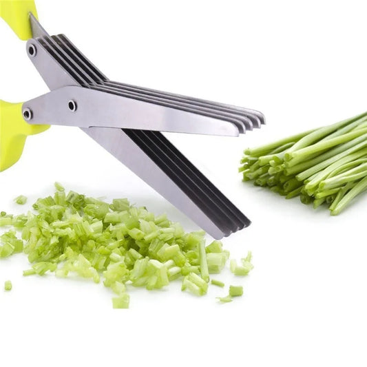 Multifunctional Multi-layer Green Onion Scissors Stainless Steel Kitchen dealsniper-net