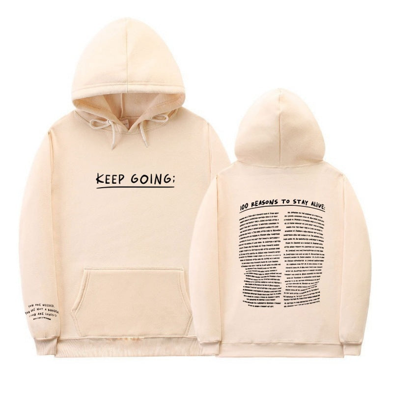 Letter Printing Long-sleeved Drawstring Hooded Sweatshirt Women dealsniper-net FS5274 Khaki 2XL