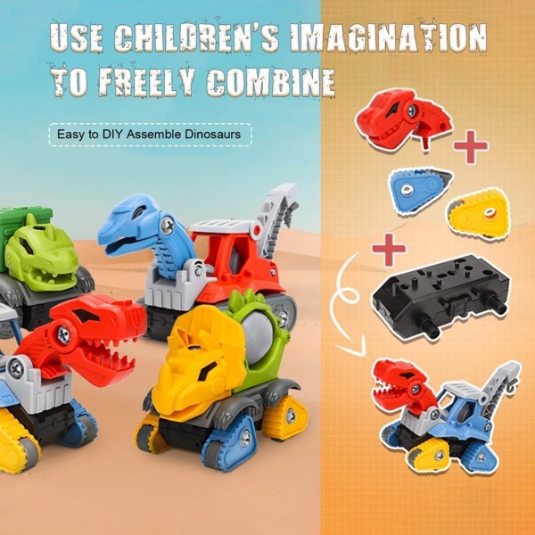 Dinosaur Set With Electric Drill Construction Toys