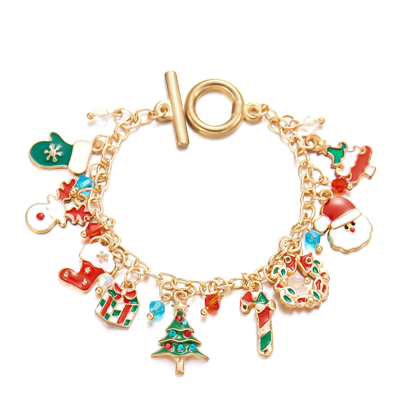 Personalized Christmas Bracelet Christmas Tree Santa Claus Jewelry Gym From House BR24Y04662