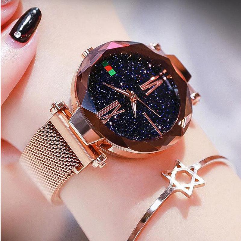 Lazy Magnet Watch Ladies Star Net Celebrity Watch Jewelry DealSniper.net Rose Gold