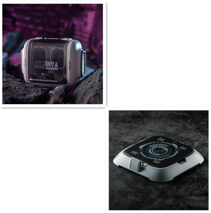 New Mechanical Space Capsule Bluetooth Headset Noise Reduction Electronics DealSniper.net Grey Set