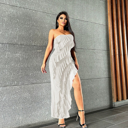 Summer Trend Skinny Women's Fashion Tube Top Backless Women Gym From House White L