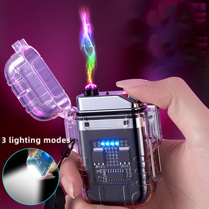 Transparent Shell Double Arc Lighter Waterproof And Windproof Gadgets dealsniper-net