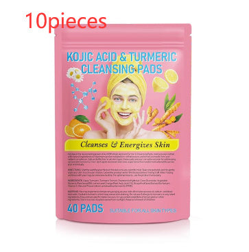 Turmeric Cleansing Pad Compressed Turmeric Kojic Acid Beauty dealsniper-net Yellow 40PC 10pieces