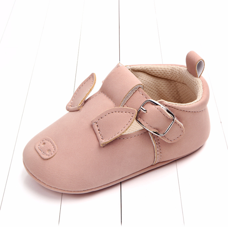 Spring and autumn cartoon animal baby shoes matte leather non-slip soft bottom baby shoes wholesale 0884 Kids DealSniper.net Brown piglets 11CM