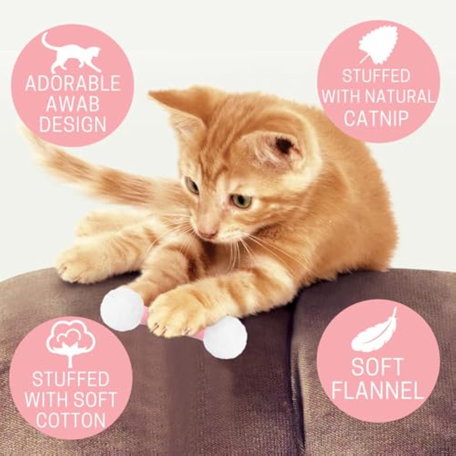 Swabs Catnip Toys Set Of Soft Plush Cat Kicker Toys Pets dealsniper-net