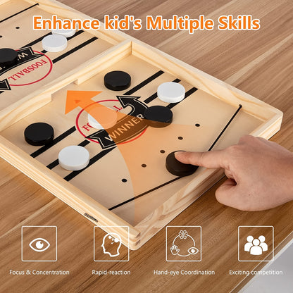 Fast Sling Puck Game,Wooden Hockey Game,Super Foosball Table,Desktop Battle Parent-Child Interaction Winner Slingshot Game,Adults And Kids Family Game Toys Kids dealsniper-net