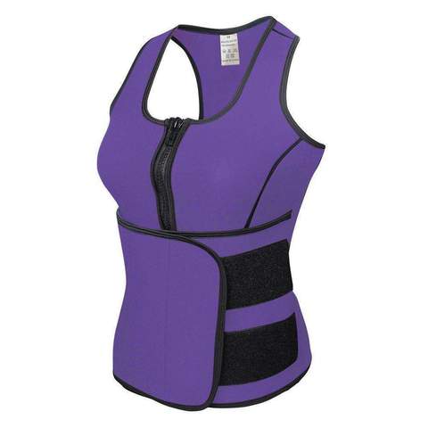 Rubber Body Sculpting Waistband Sports Waistcoat Women dealsniper-net Purple 2XL