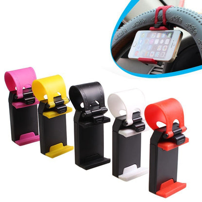 Car Steering Wheel Phone Clip Mount Holder