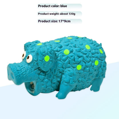Pet Toy Latex Sounding Toy Curly Pig Bite-resistant Molar Dog Toy Pets dealsniper-net Blue