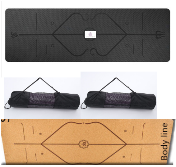 Non Slip TPE Yoga Mat Position Line Beginner Sports DealSniper.net Logo2set