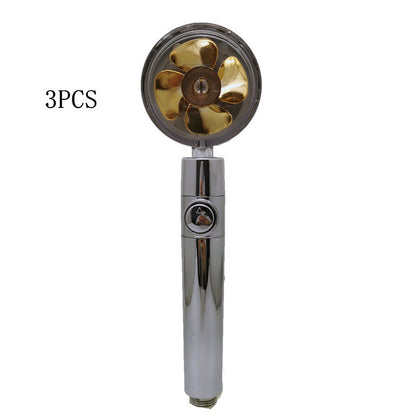 Propeller Driven Shower Head With Stop Button And Cotton Filter House DealSniper.net