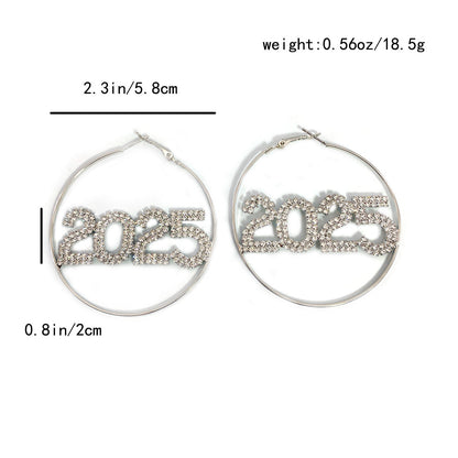 1 Pair Ring Earrings Fashion Full Rhinestone Earrings Jewelry dealsniper-net