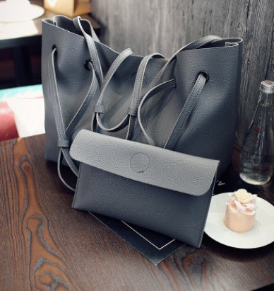 Fashion Shoulder Tote Bag Two Piece Crossbody Bag Women dealsniper-net Dark grey