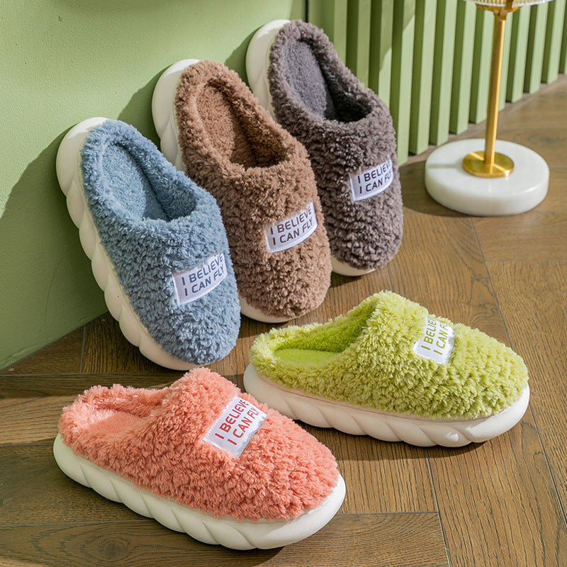 Warm Plush Slippers Home Shoes For Women Couple Winter Slippers Women DealSniper.net