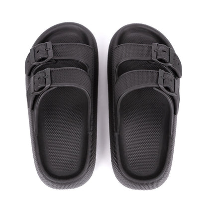 Platform Slippers Women's Summer Buckle Home Shoes Women dealsniper-net Black 35to36